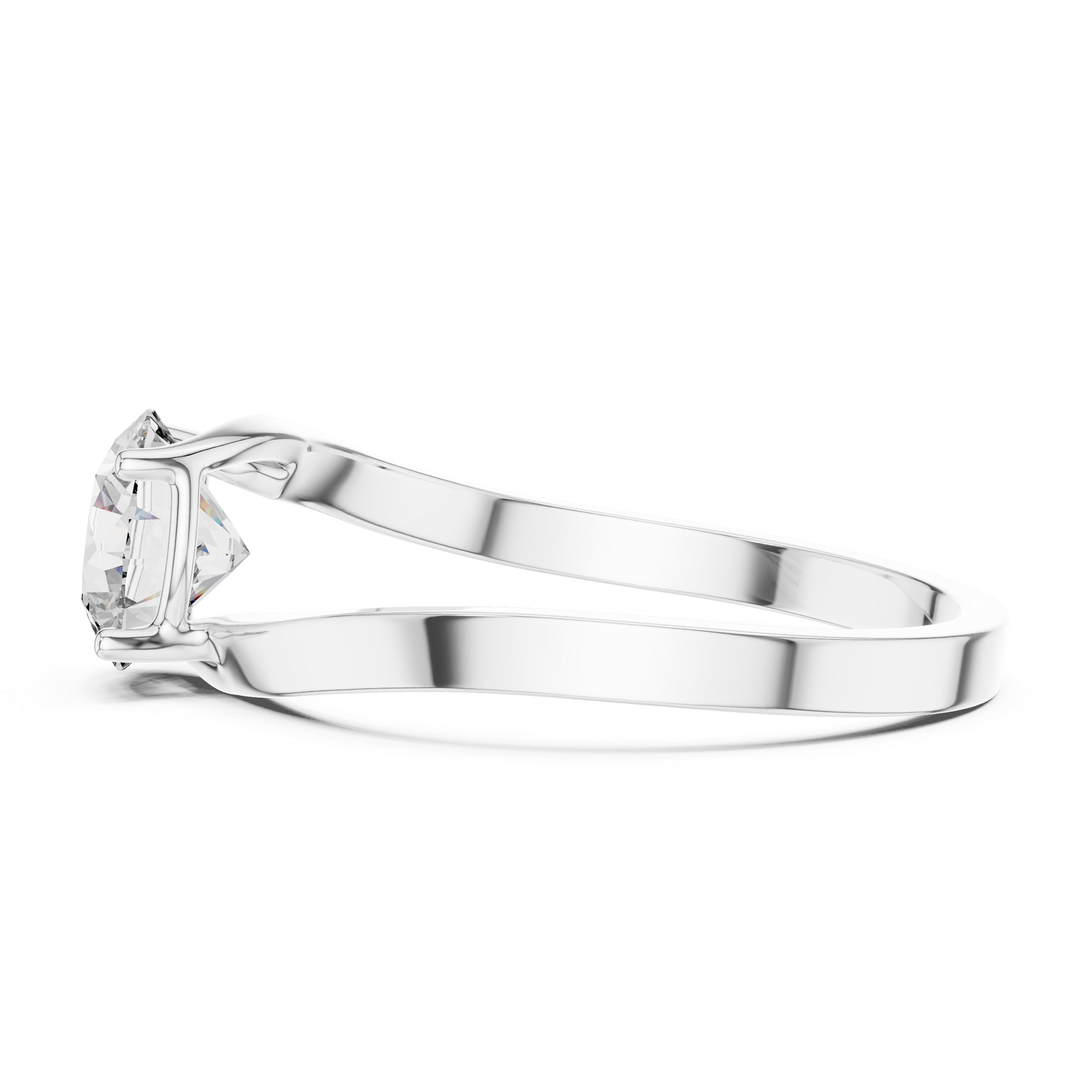 Delicate Twisted Design Lab Grown Diamond Ring