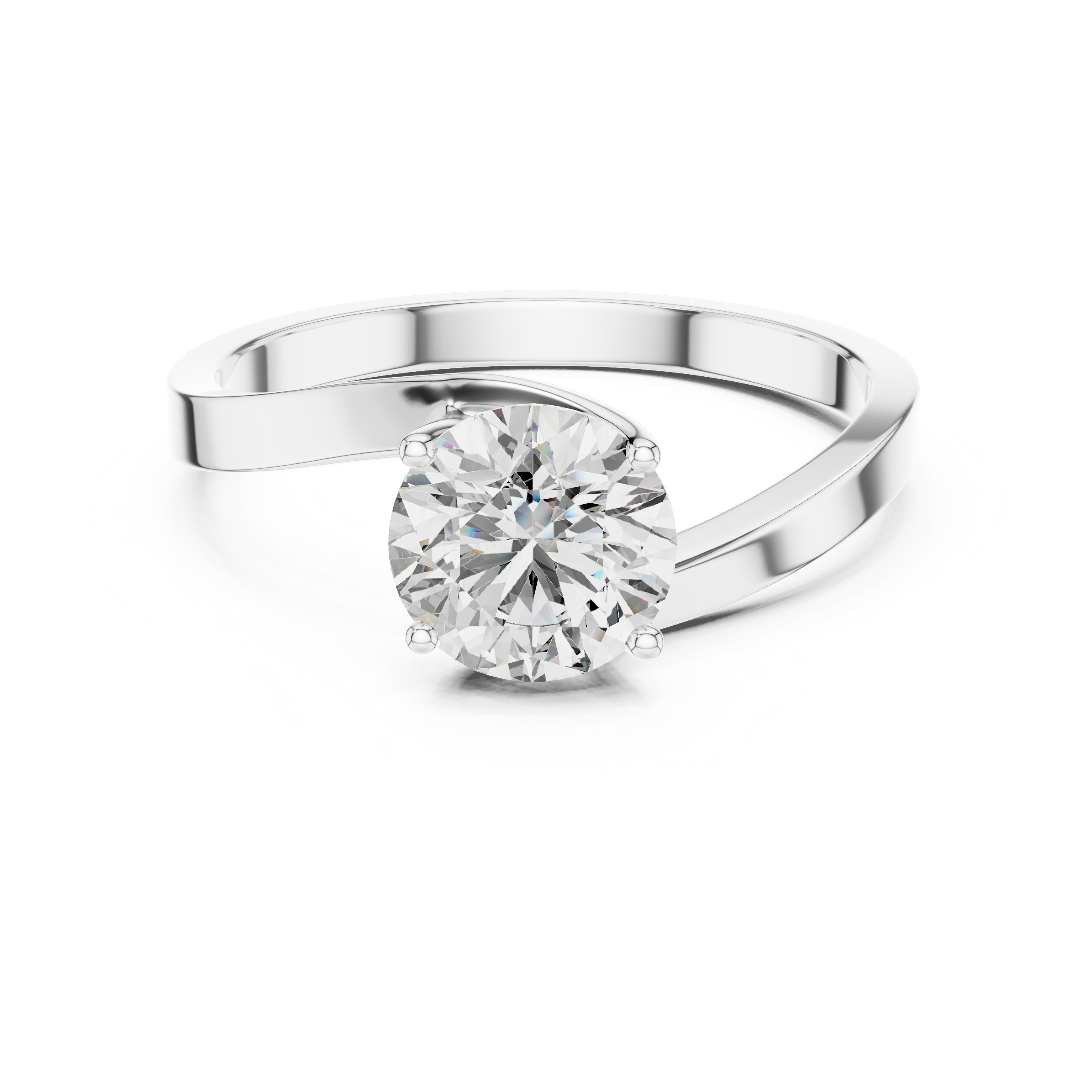 Delicate Twisted Design Lab Grown Diamond Ring
