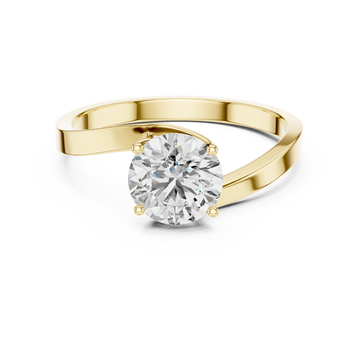 Delicate Twisted Design Lab Grown Diamond Ring