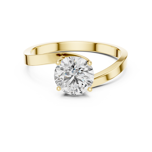 Delicate Twisted Design Lab Grown Diamond Ring