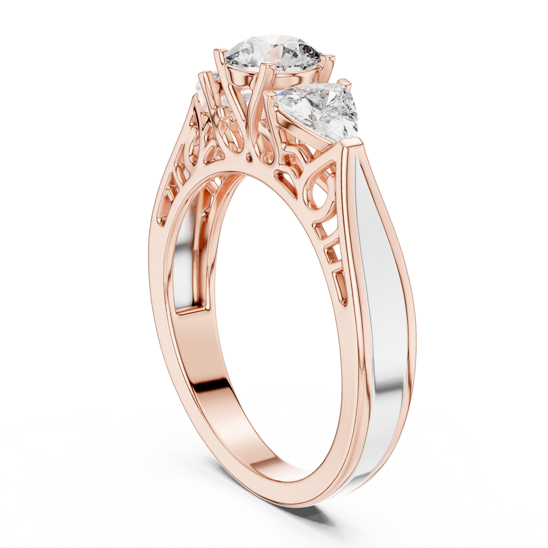 Polished Flat Edge Band Lab Grown Diamond Ring