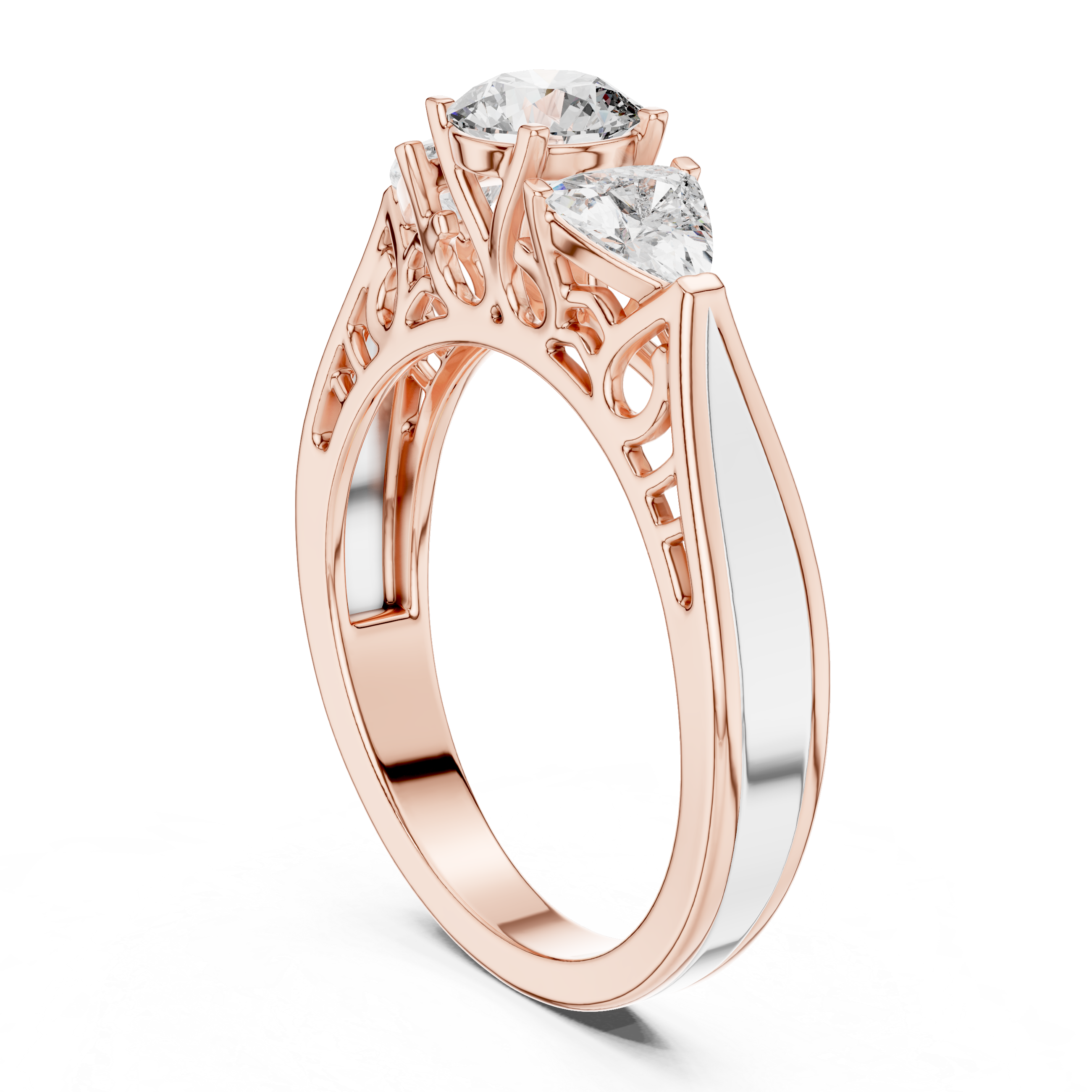 Polished Flat Edge Band Lab Grown Diamond Ring