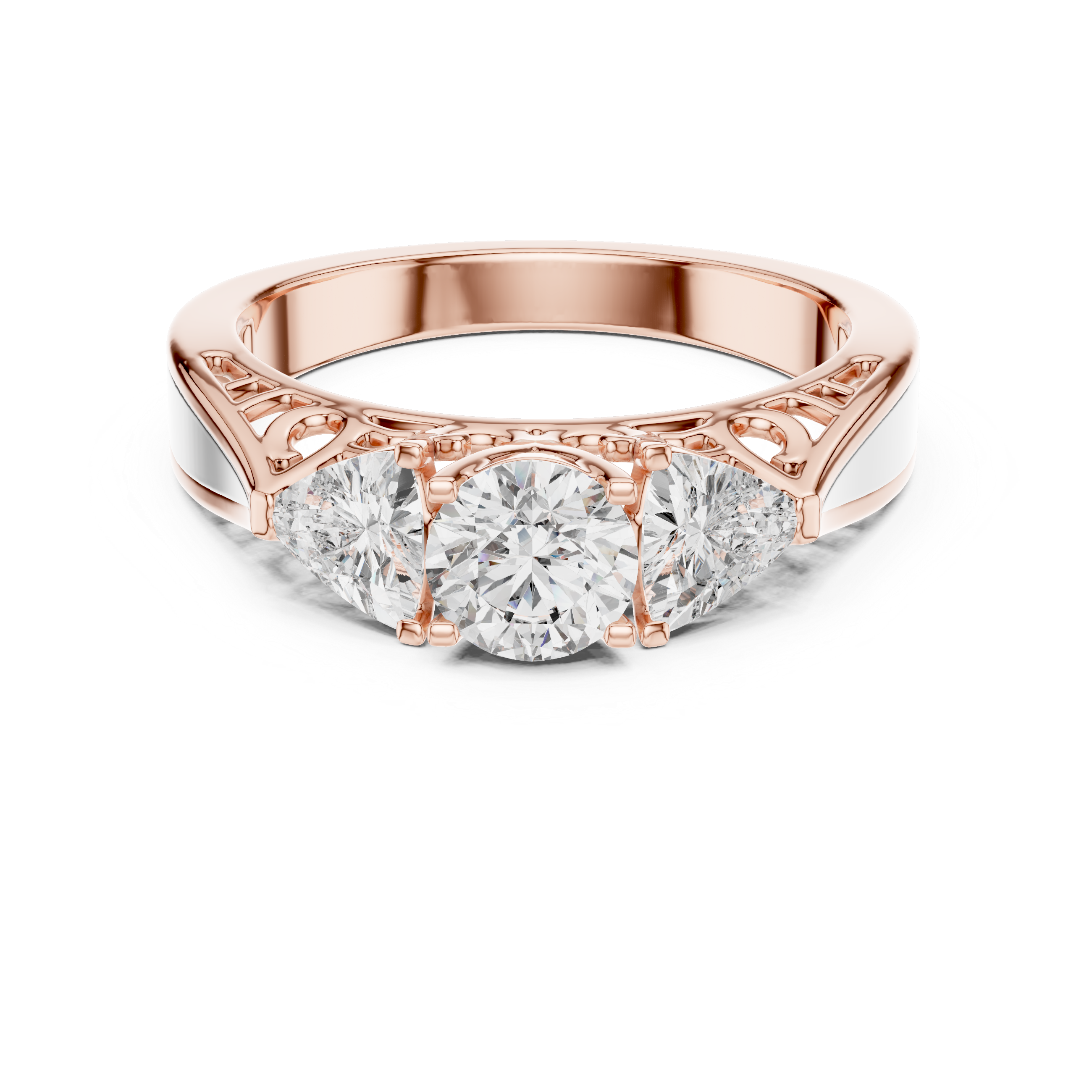 Polished Flat Edge Band Lab Grown Diamond Ring