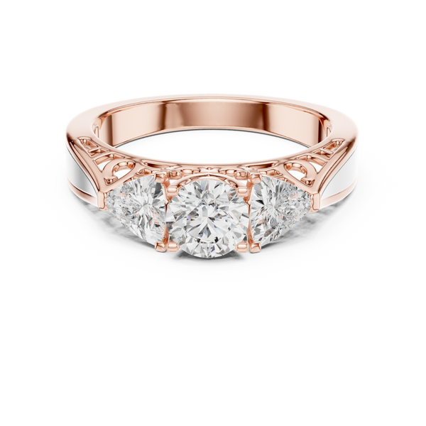 Polished Flat Edge Band Lab Grown Diamond Ring