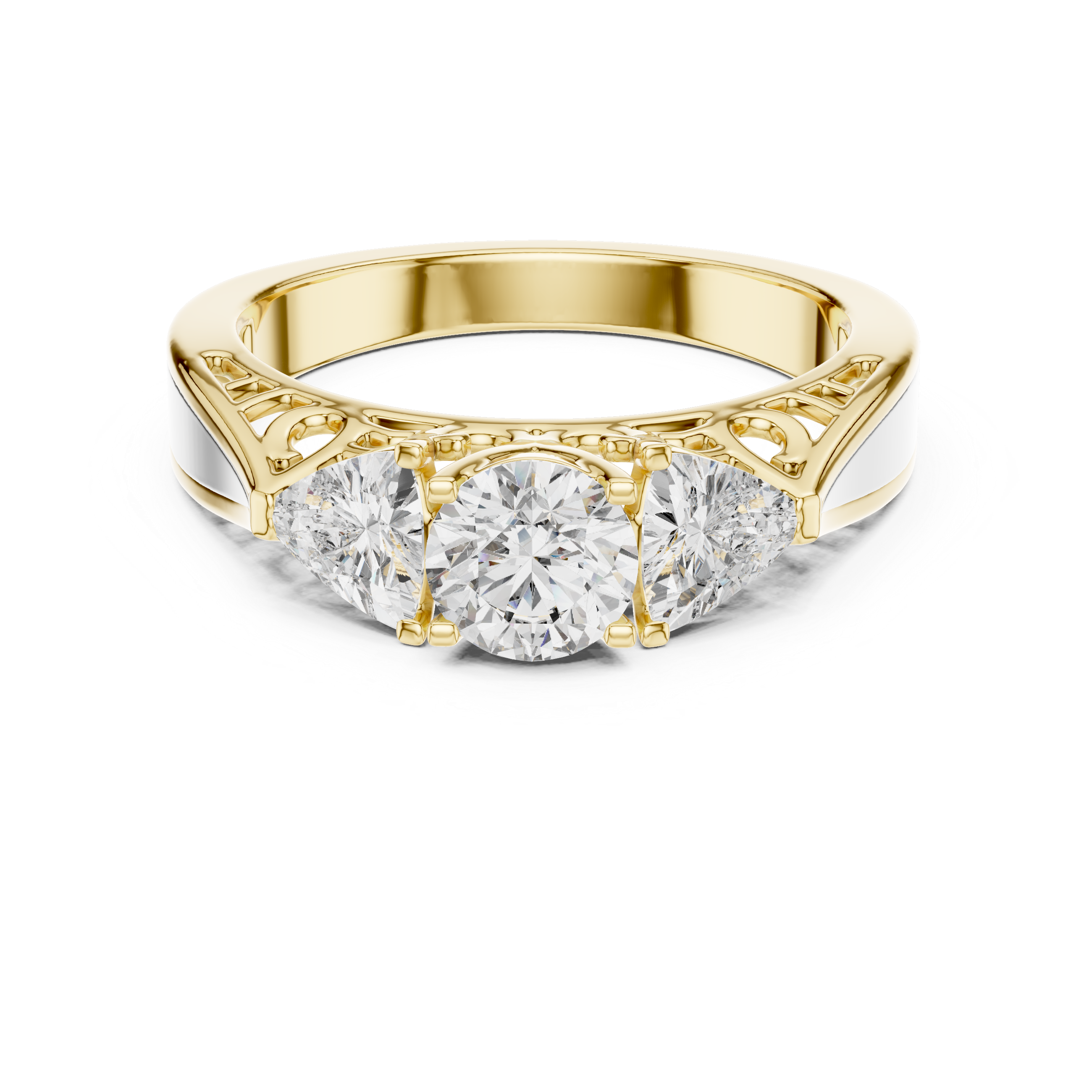 Polished Flat Edge Band Lab Grown Diamond Ring