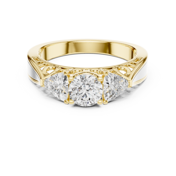Polished Flat Edge Band Lab Grown Diamond Ring