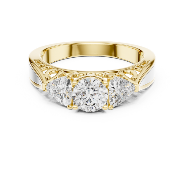 Polished Flat Edge Band Lab Grown Diamond Ring