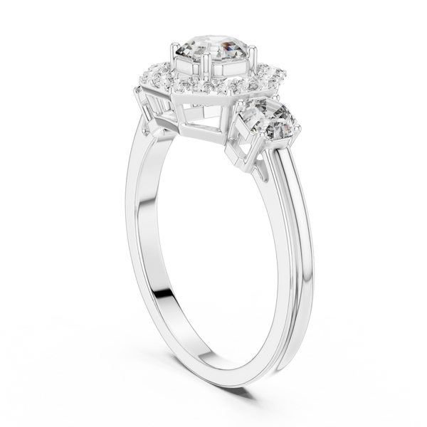 Luxurious Halo Radiant Lab Grown Diamond Ring