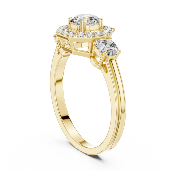 Luxurious Halo Radiant Lab Grown Diamond Ring