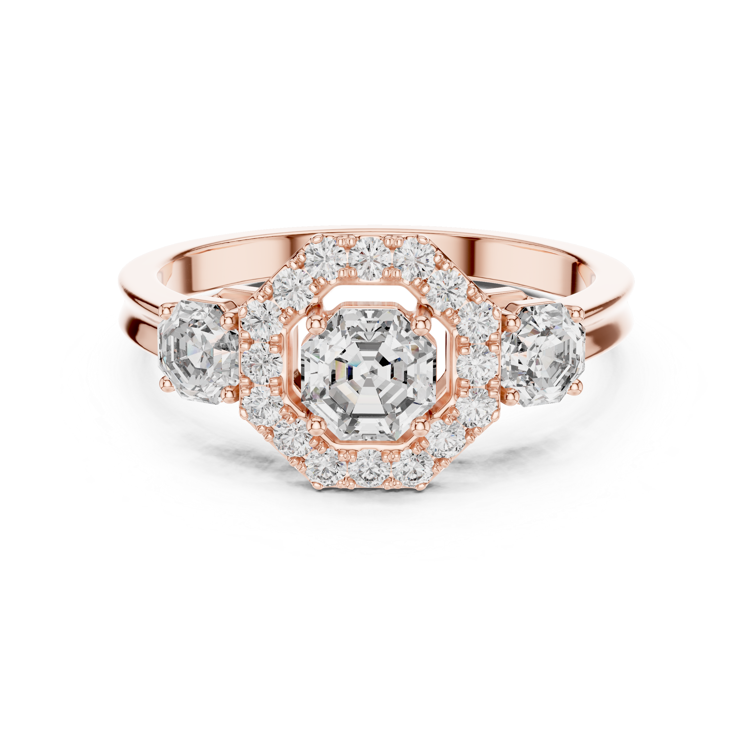Luxurious Halo Radiant Lab Grown Diamond Ring