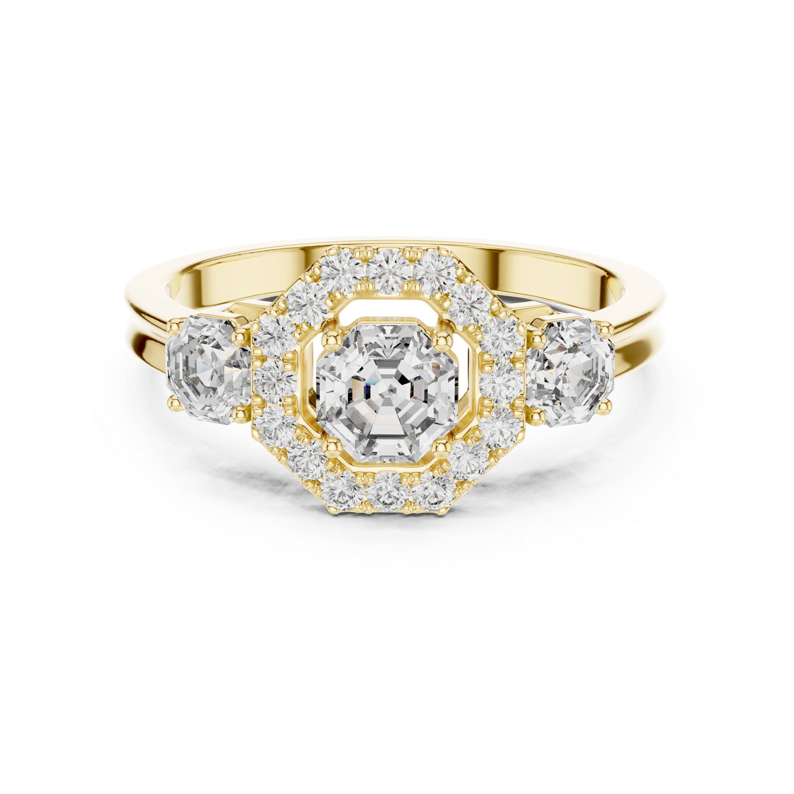 Luxurious Halo Radiant Lab Grown Diamond Ring