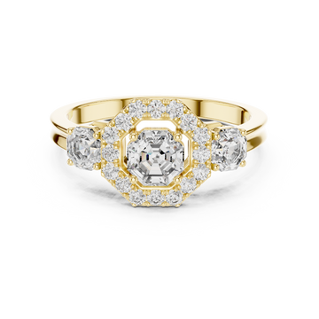 Luxurious Halo Radiant Lab Grown Diamond Ring