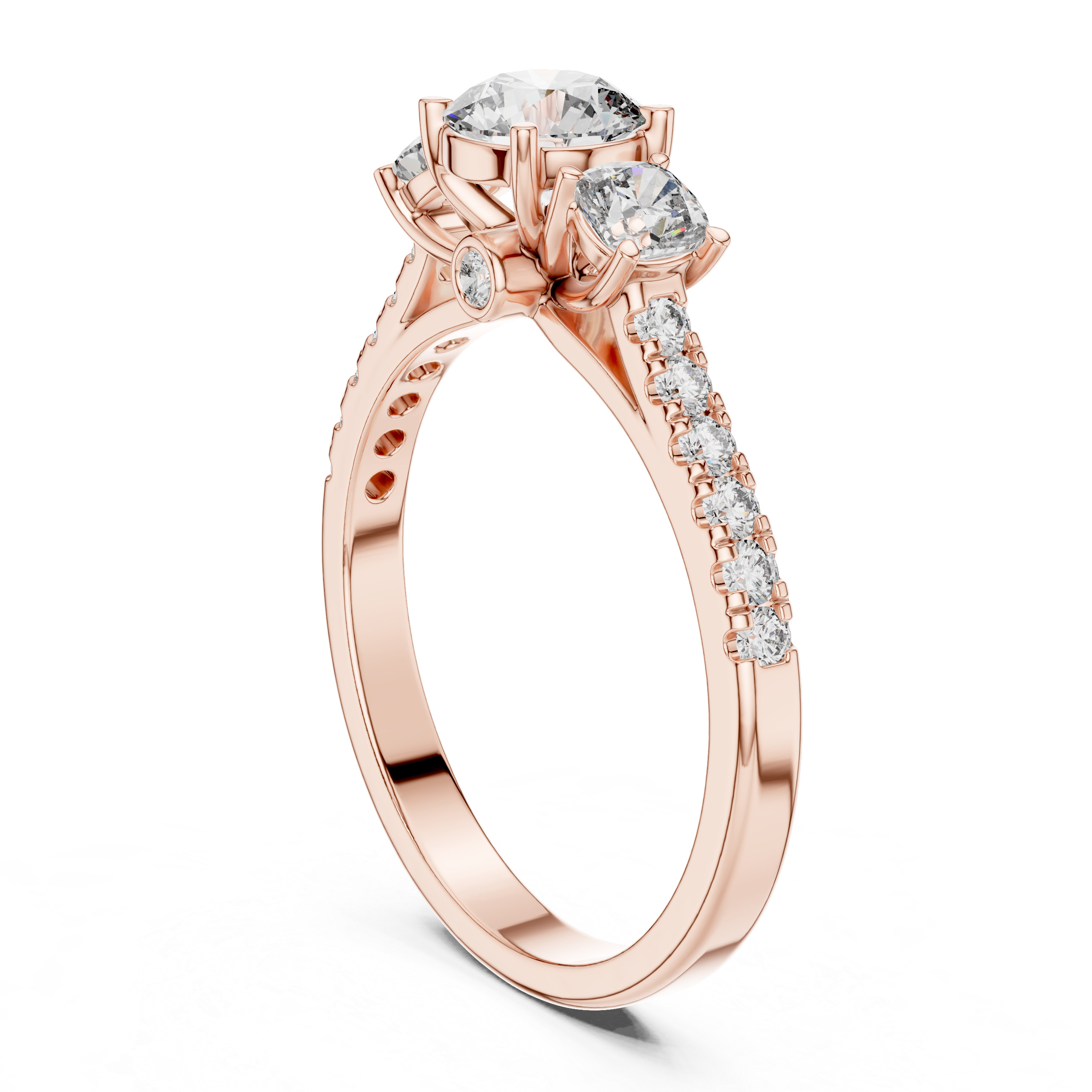 Ornate Antique Style Milgrain Lab Grown Diamond Ring