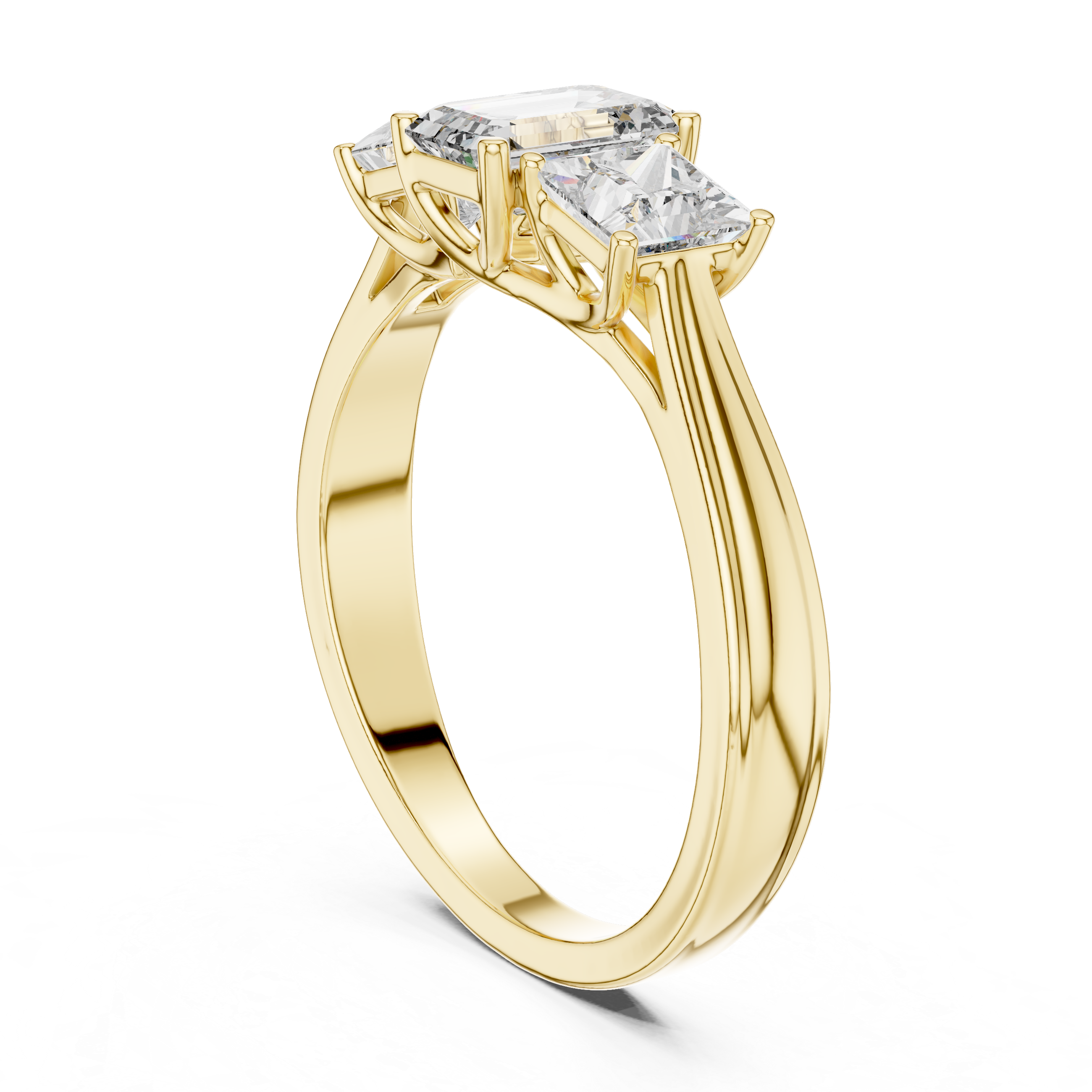 Dainty Tapered Three Stone Lab Grown Diamond Ring