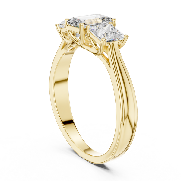 Dainty Tapered Three Stone Lab Grown Diamond Ring