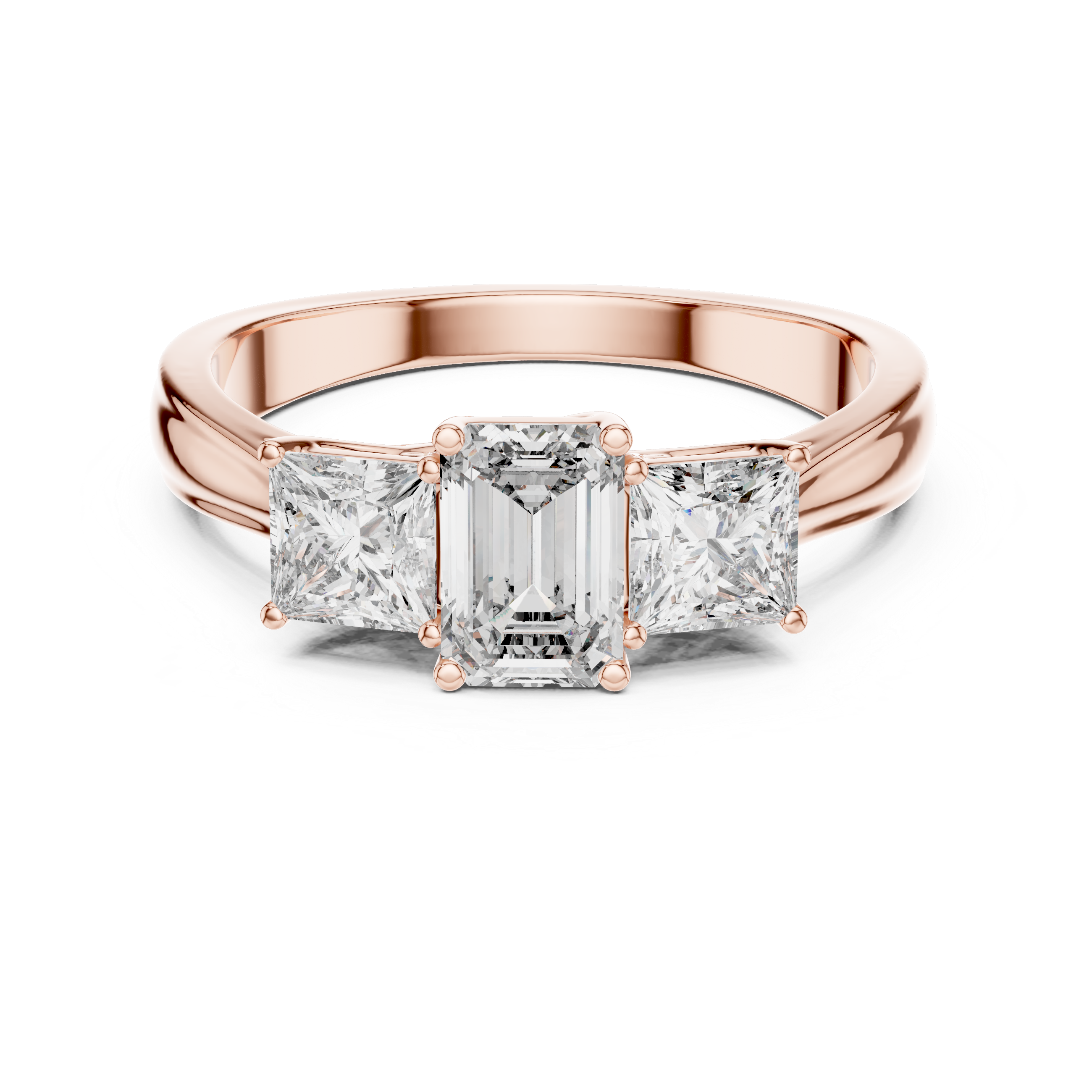 Dainty Tapered Three Stone Lab Grown Diamond Ring