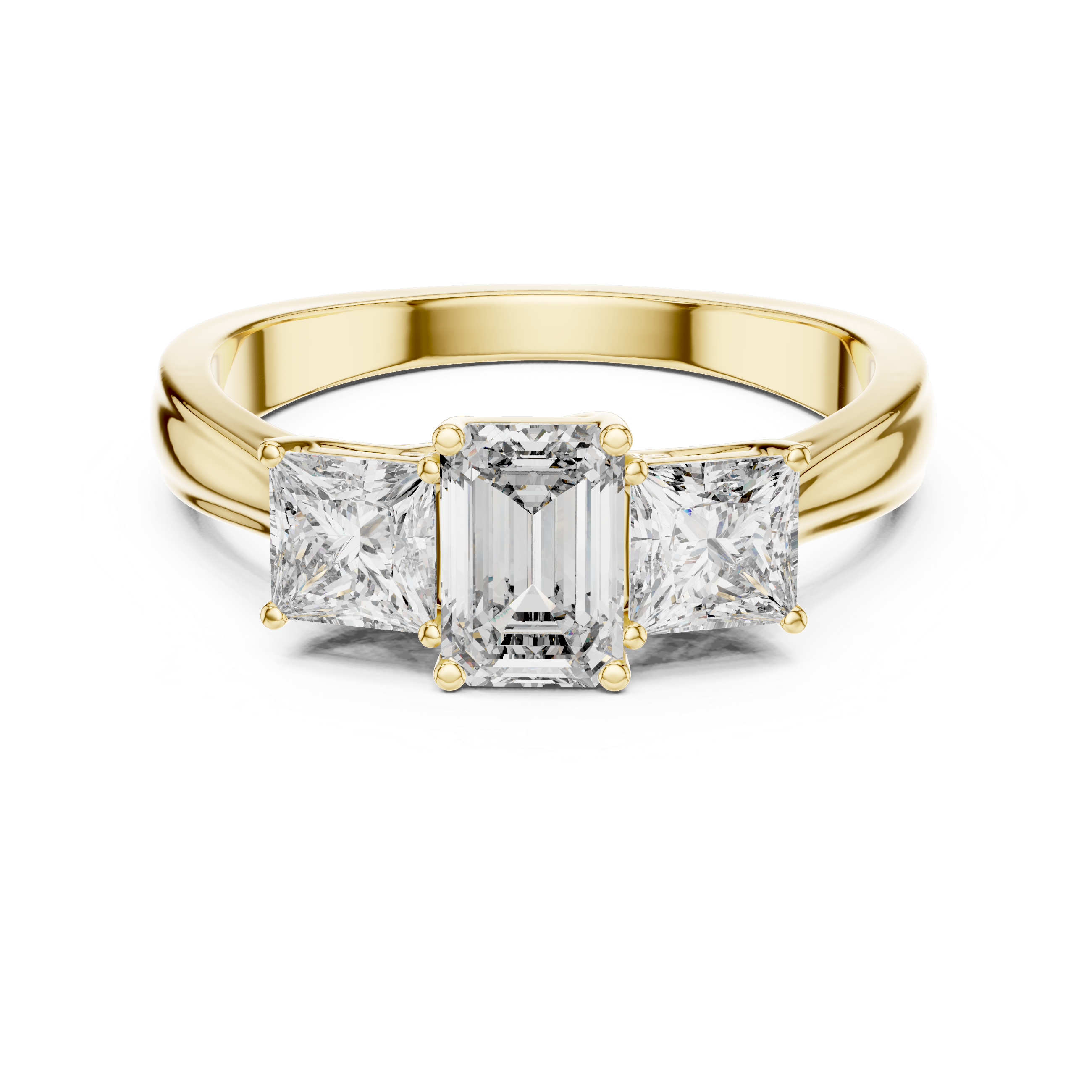 Dainty Tapered Three Stone Lab Grown Diamond Ring
