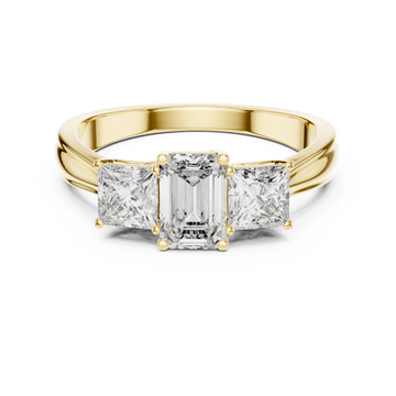 Dainty Tapered Three Stone Lab Grown Diamond Ring