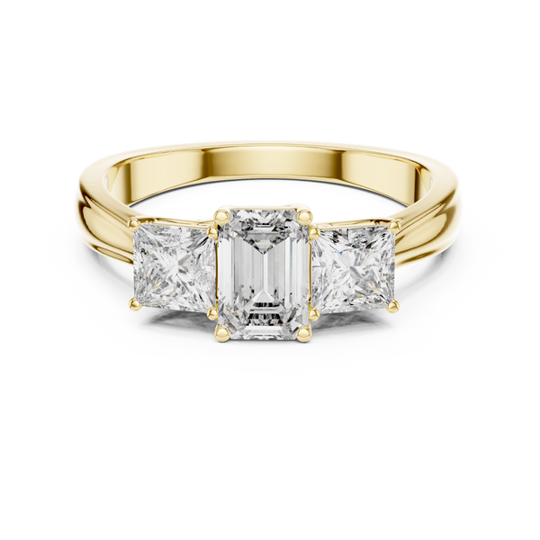 Dainty Tapered Three Stone Lab Grown Diamond Ring