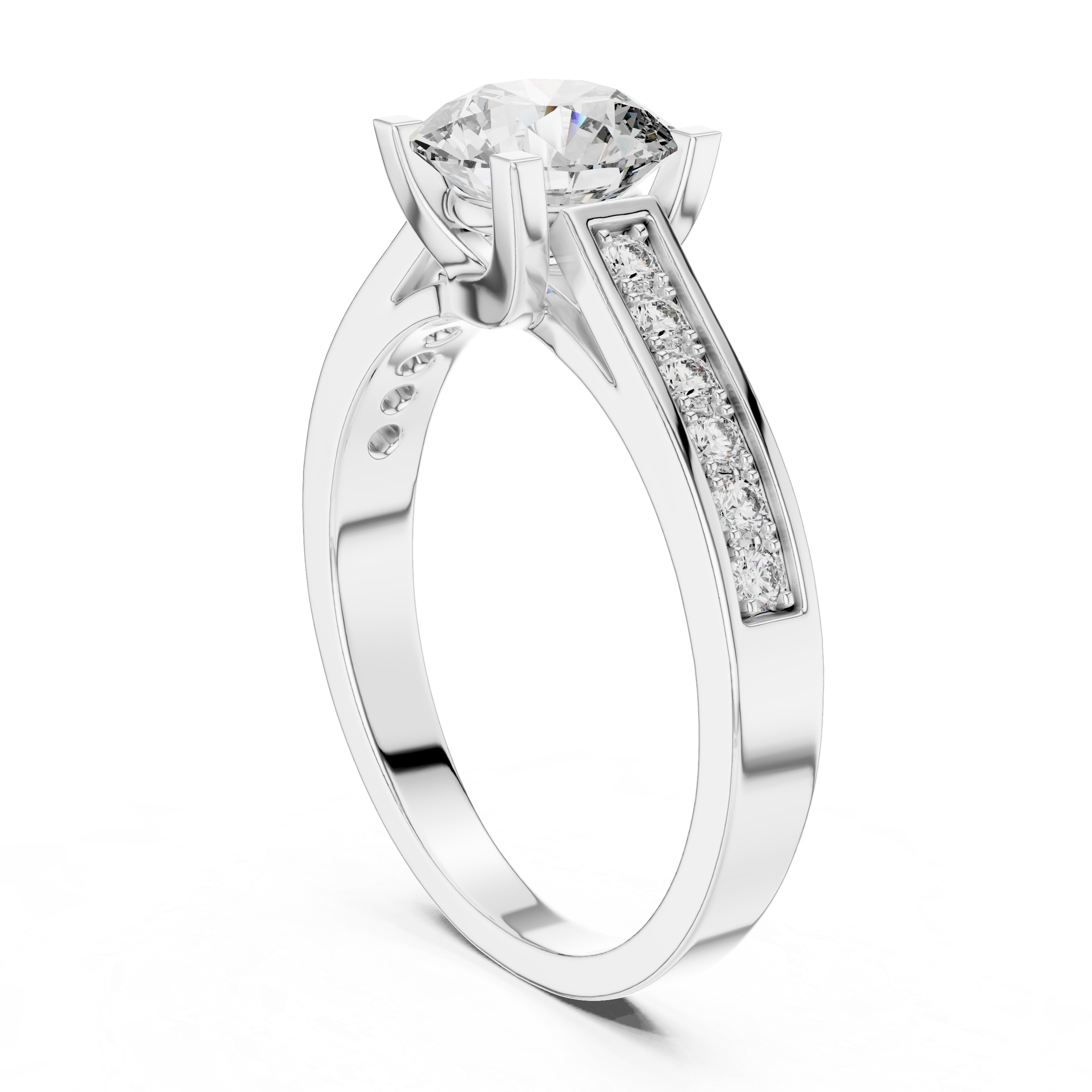 Luminous Floating Solitaire Style Lab Grown Diamond Ring