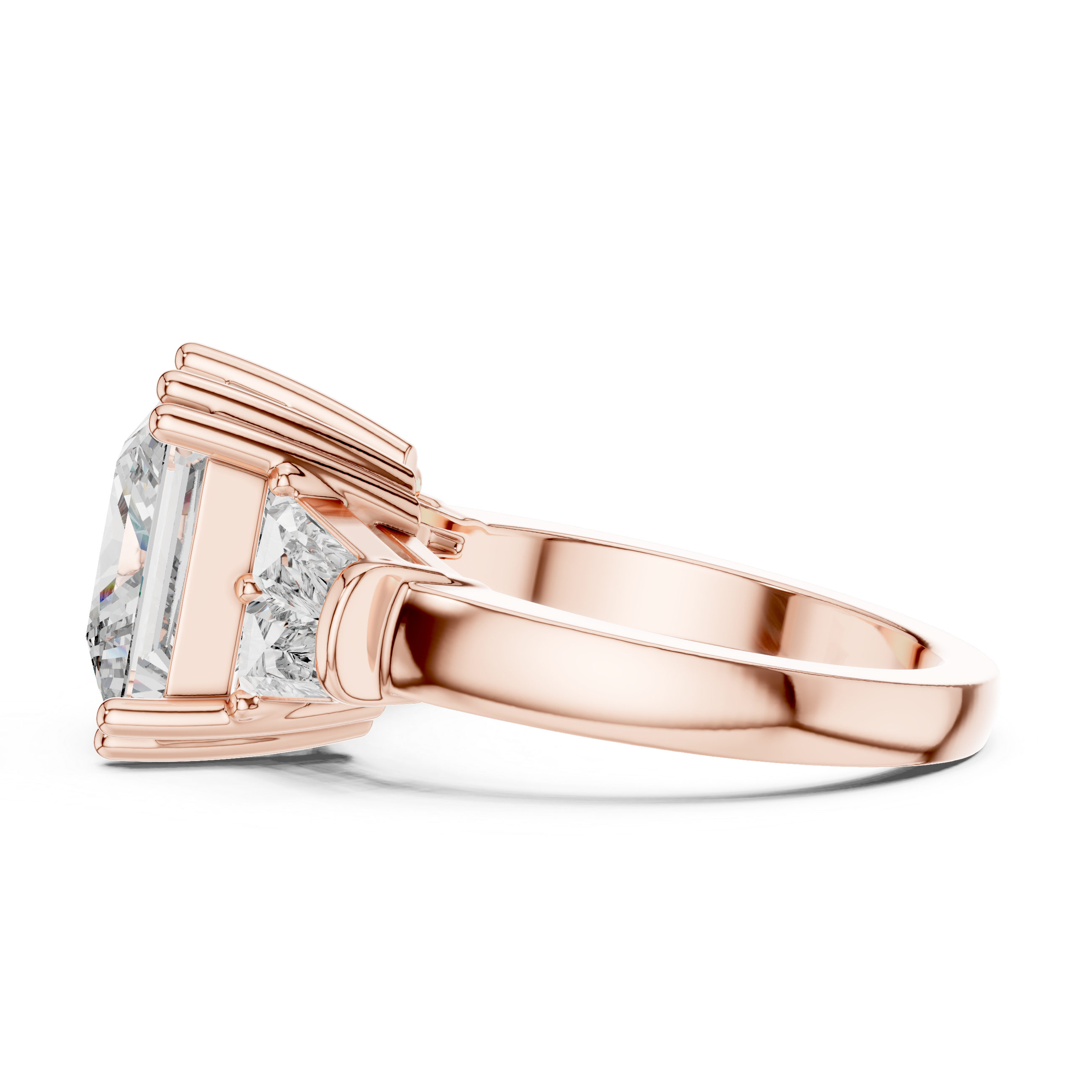 Elegant Cushion Cut Cathedral Lab Grown Diamond Ring