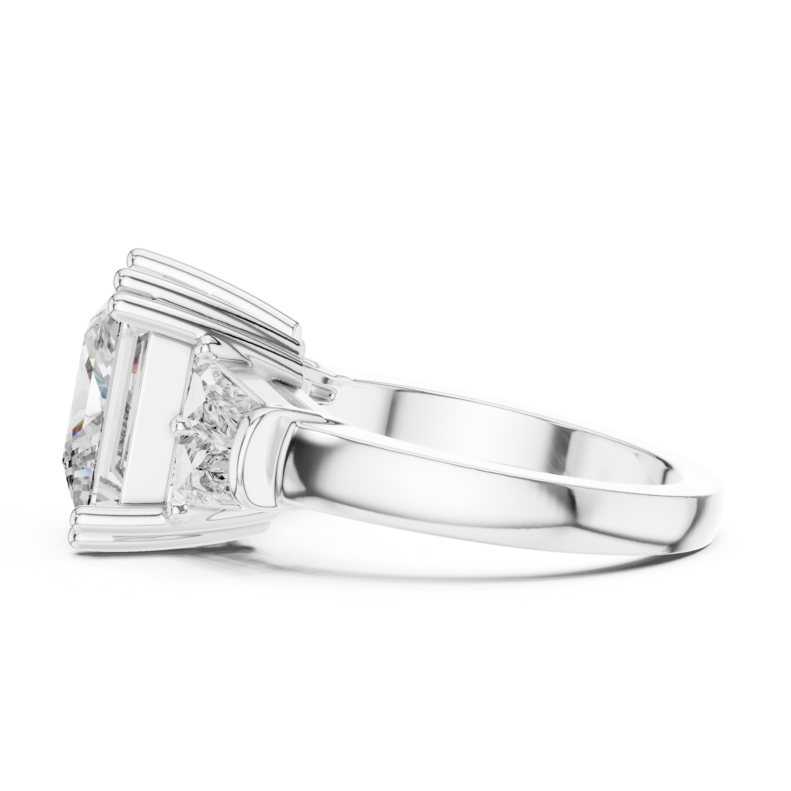 Elegant Cushion Cut Cathedral Lab Grown Diamond Ring