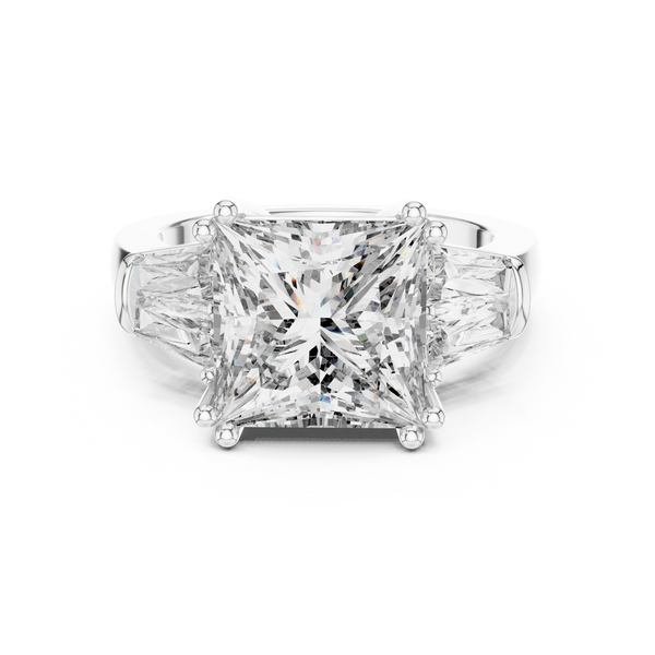 Elegant Cushion Cut Cathedral Lab Grown Diamond Ring