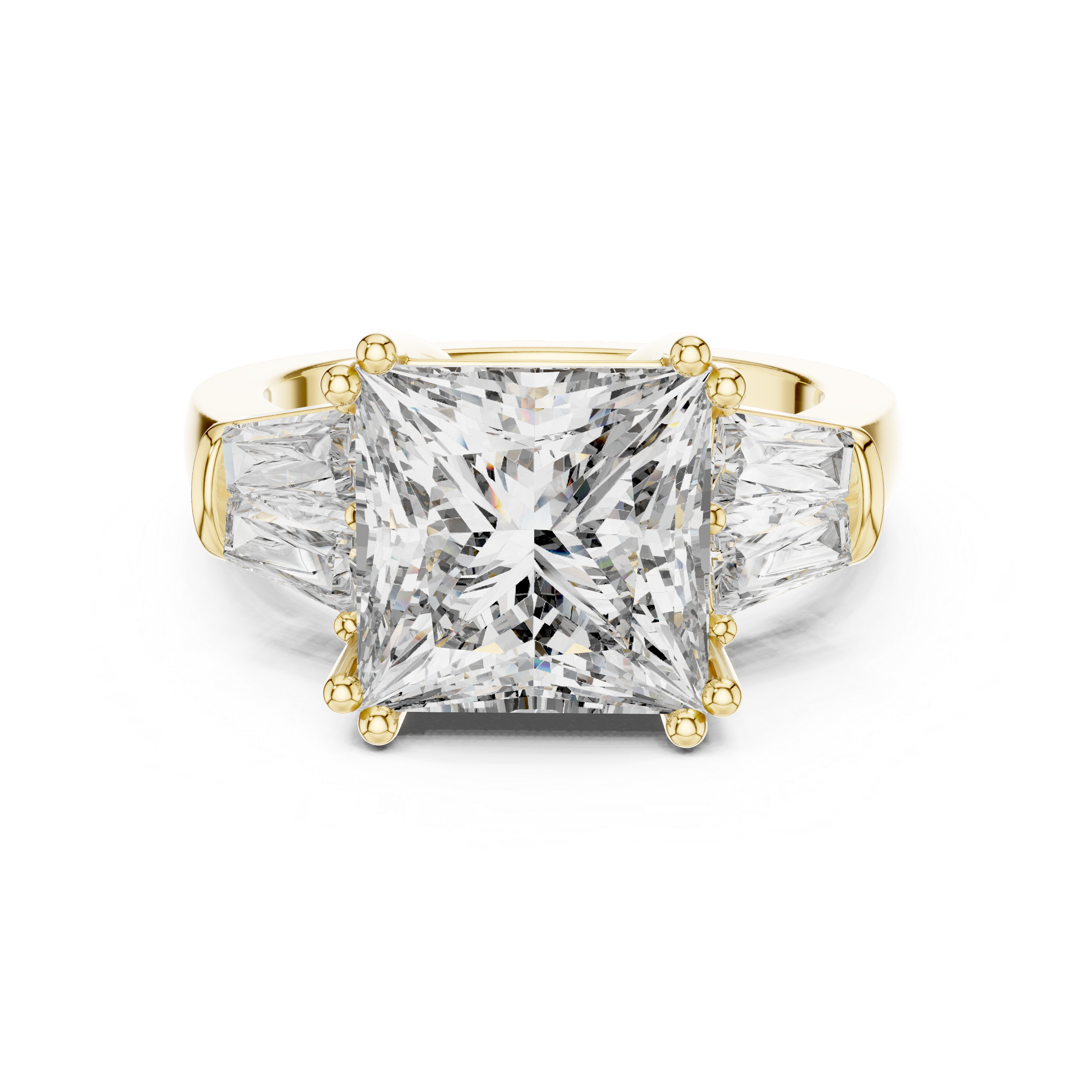 Elegant Cushion Cut Cathedral Lab Grown Diamond Ring