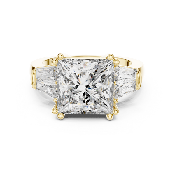 Elegant Cushion Cut Cathedral Lab Grown Diamond Ring