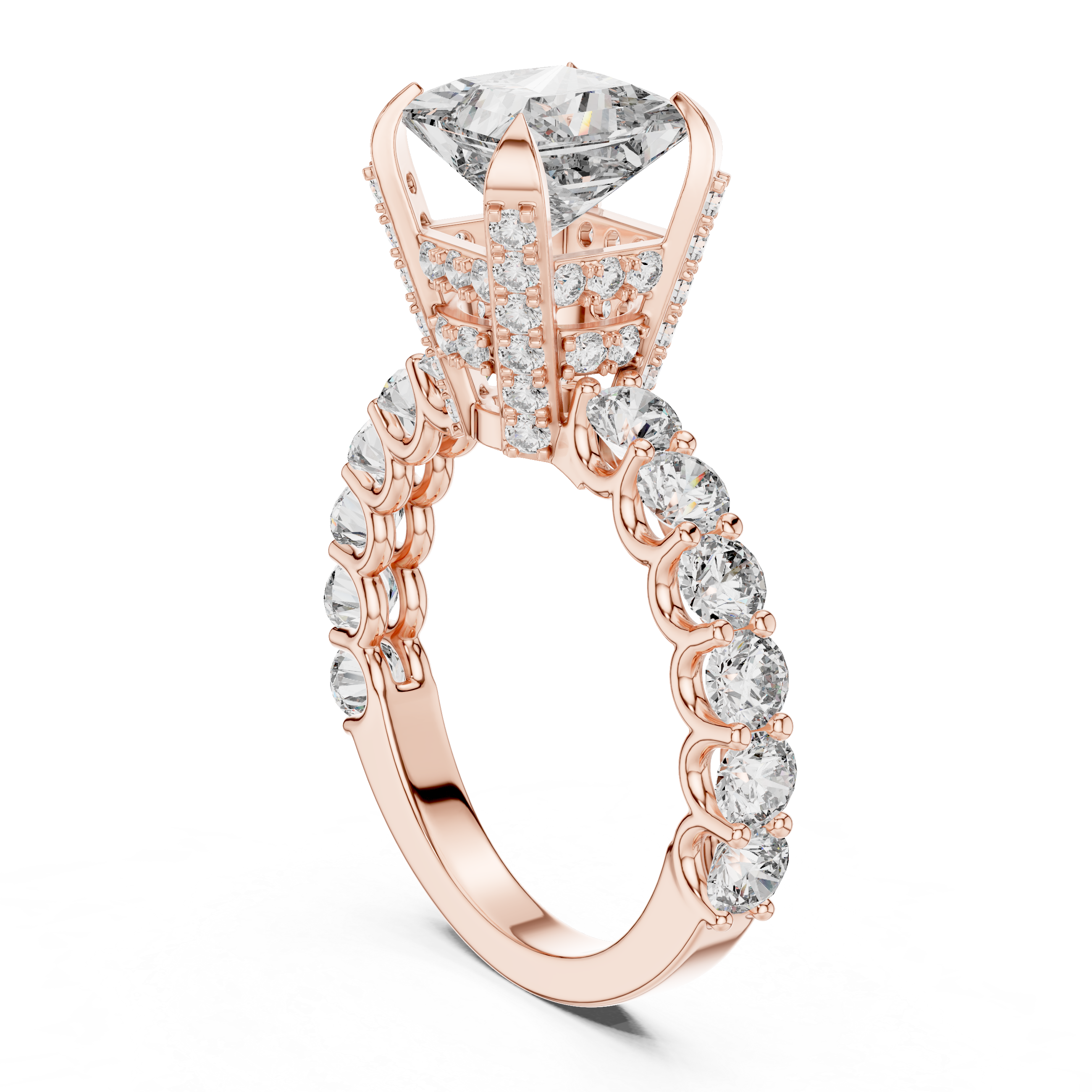 Luminous Cushion Cut Halo Lab Grown Diamond Ring