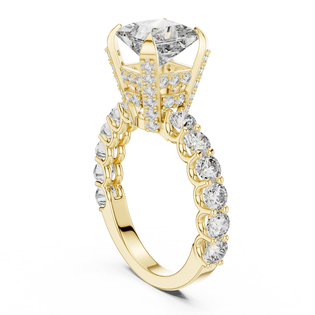 Luminous Cushion Cut Halo Lab Grown Diamond Ring