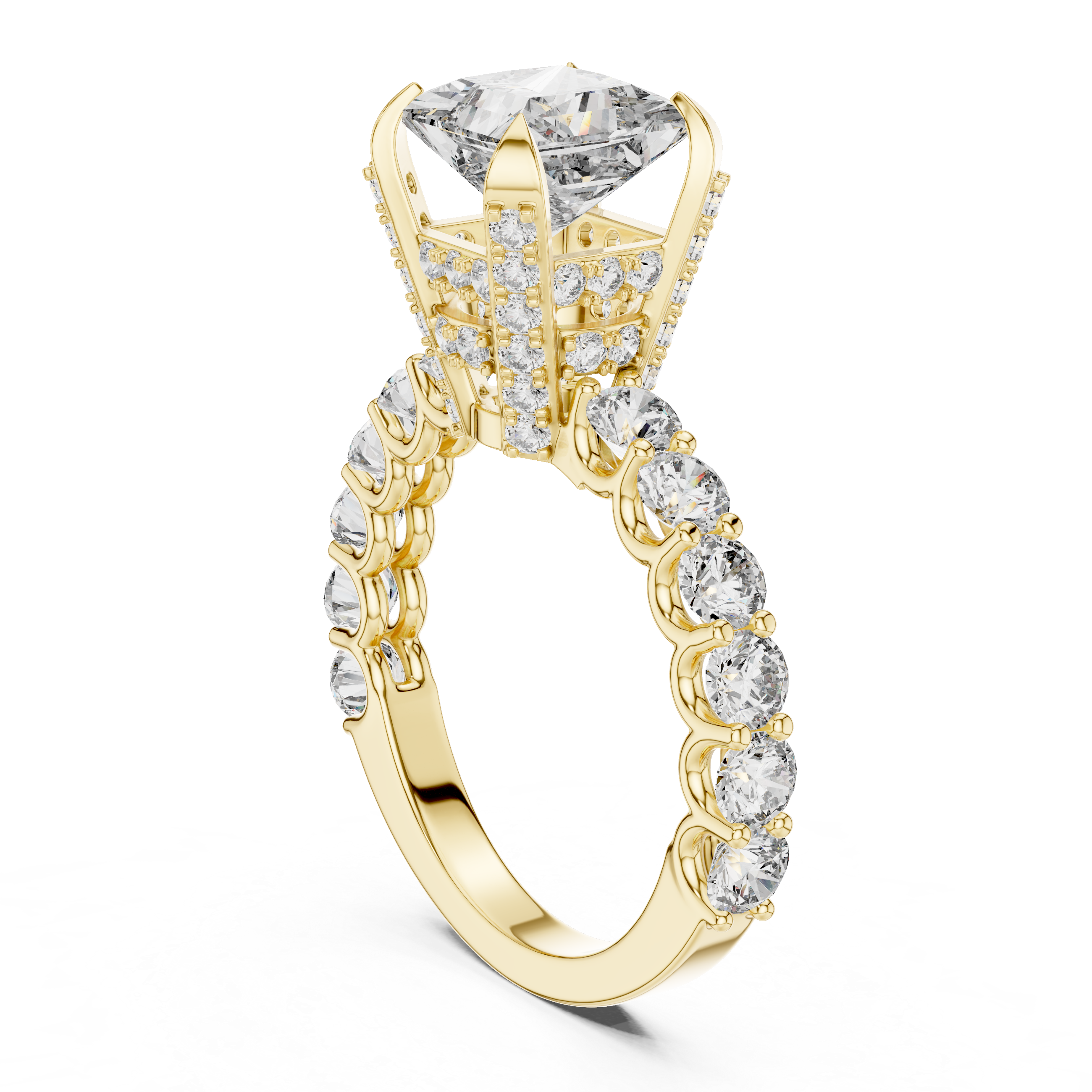Luminous Cushion Cut Halo Lab Grown Diamond Ring