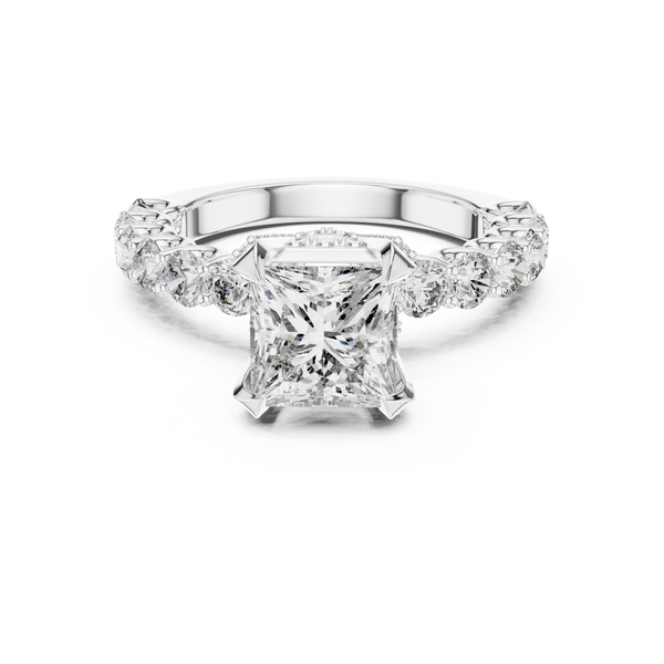 Luminous Cushion Cut Halo Lab Grown Diamond Ring