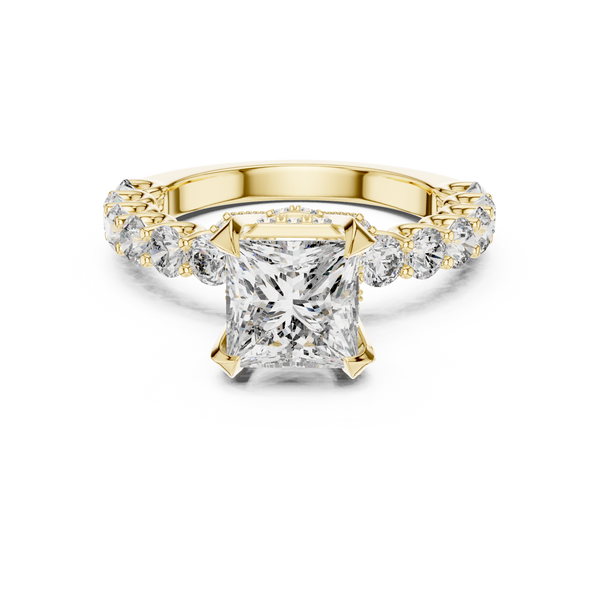 Luminous Cushion Cut Halo Lab Grown Diamond Ring