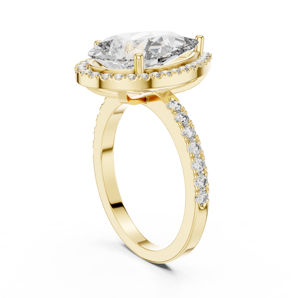 Beautiful Polished Pear Shape Lab Grown Diamond Ring
