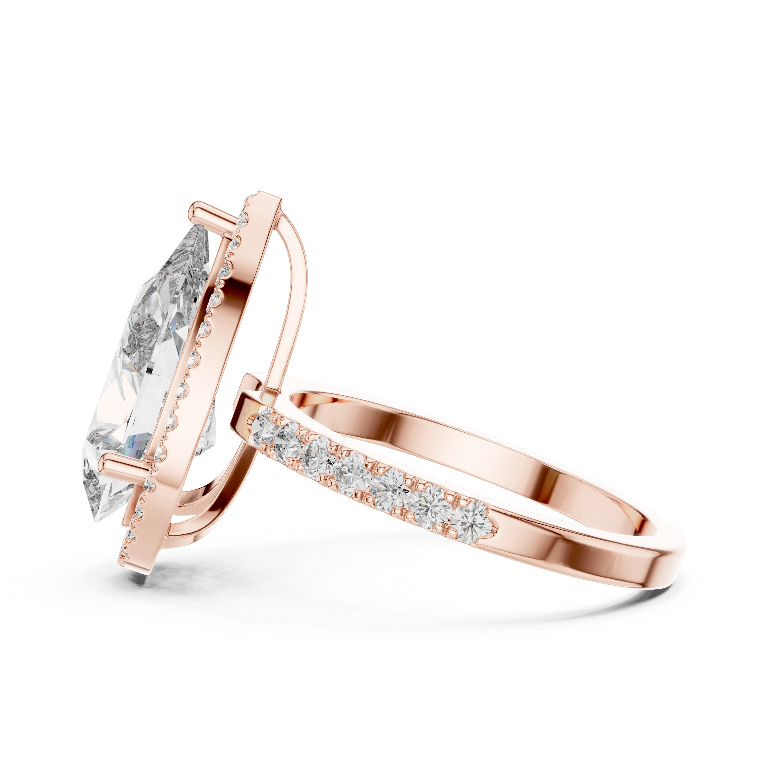 Beautiful Polished Pear Shape Lab Grown Diamond Ring