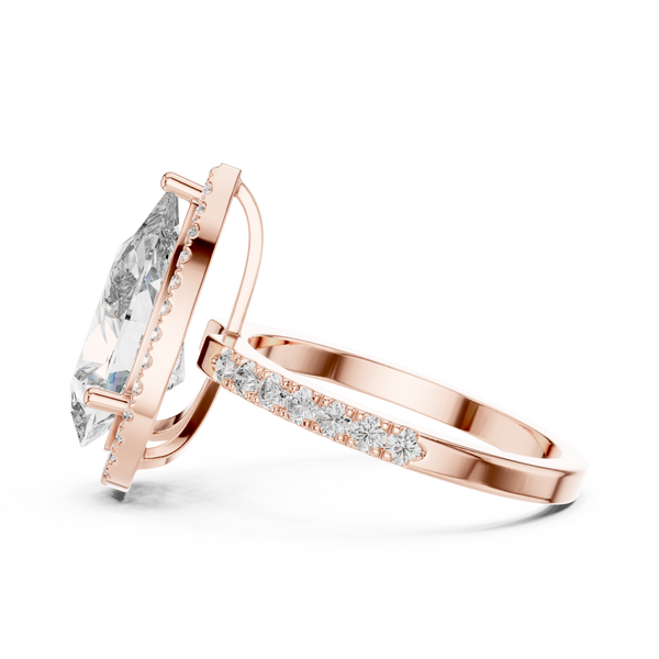 Beautiful Polished Pear Shape Lab Grown Diamond Ring