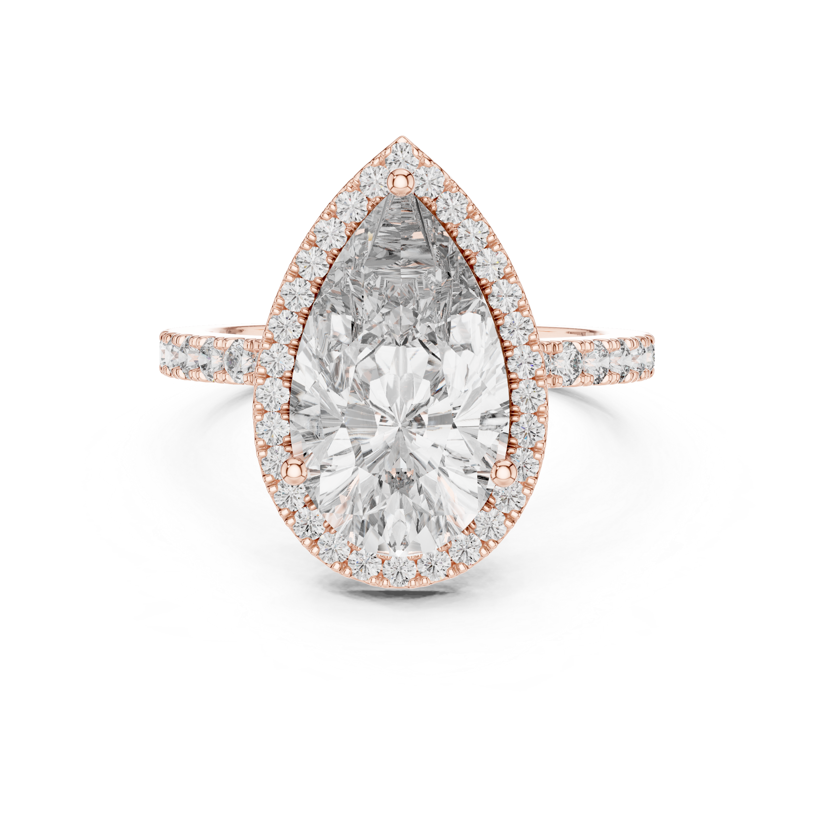 Beautiful Polished Pear Shape Lab Grown Diamond Ring