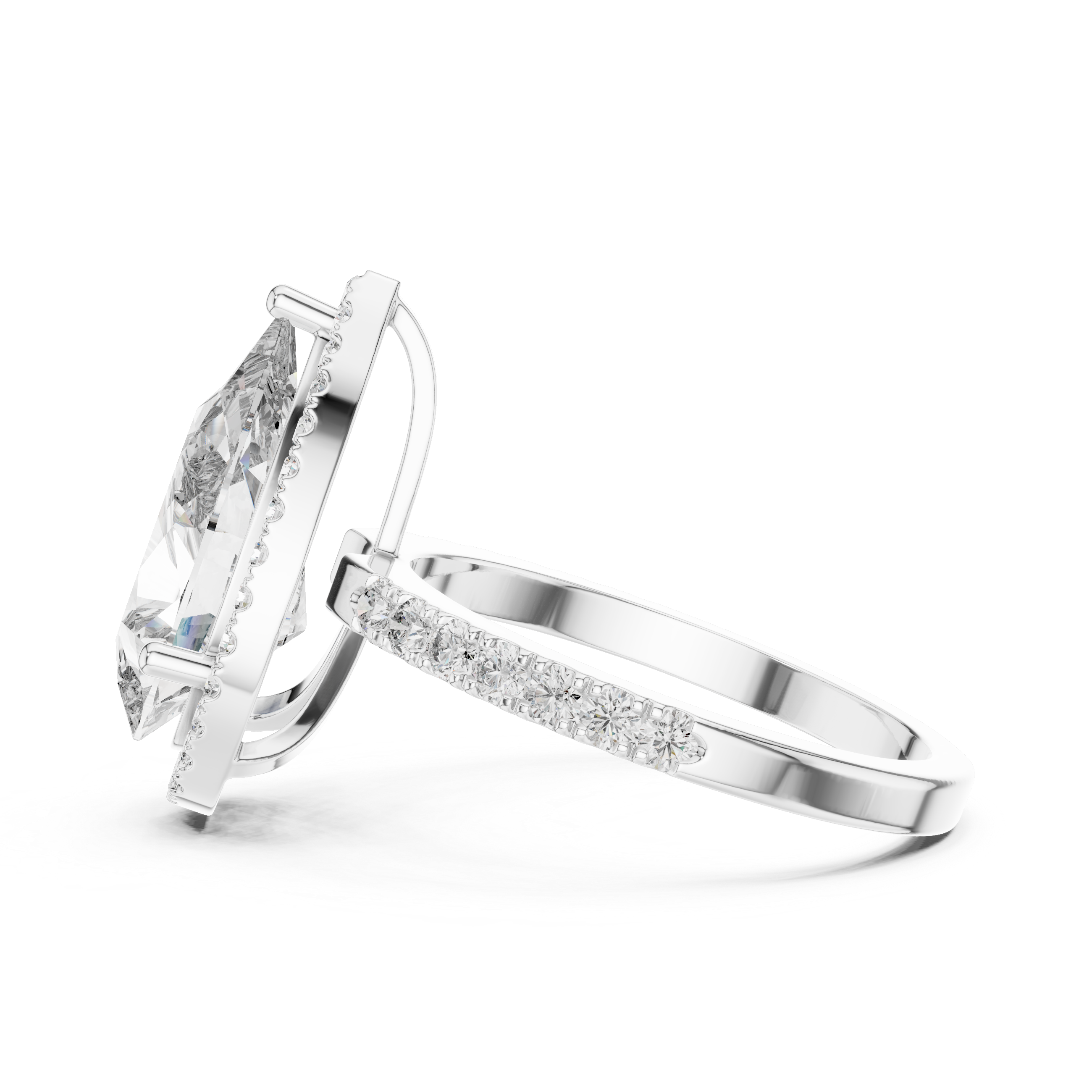 Beautiful Polished Pear Shape Lab Grown Diamond Ring