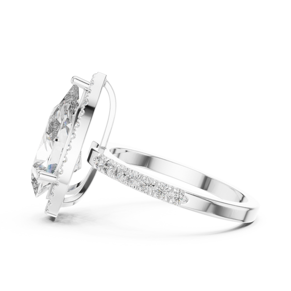 Beautiful Polished Pear Shape Lab Grown Diamond Ring