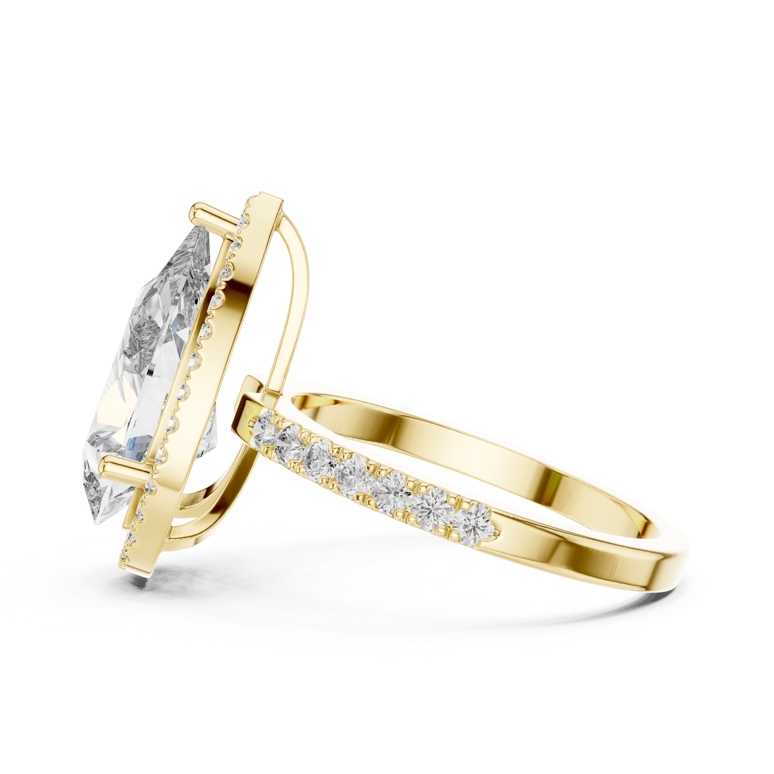 Beautiful Polished Pear Shape Lab Grown Diamond Ring