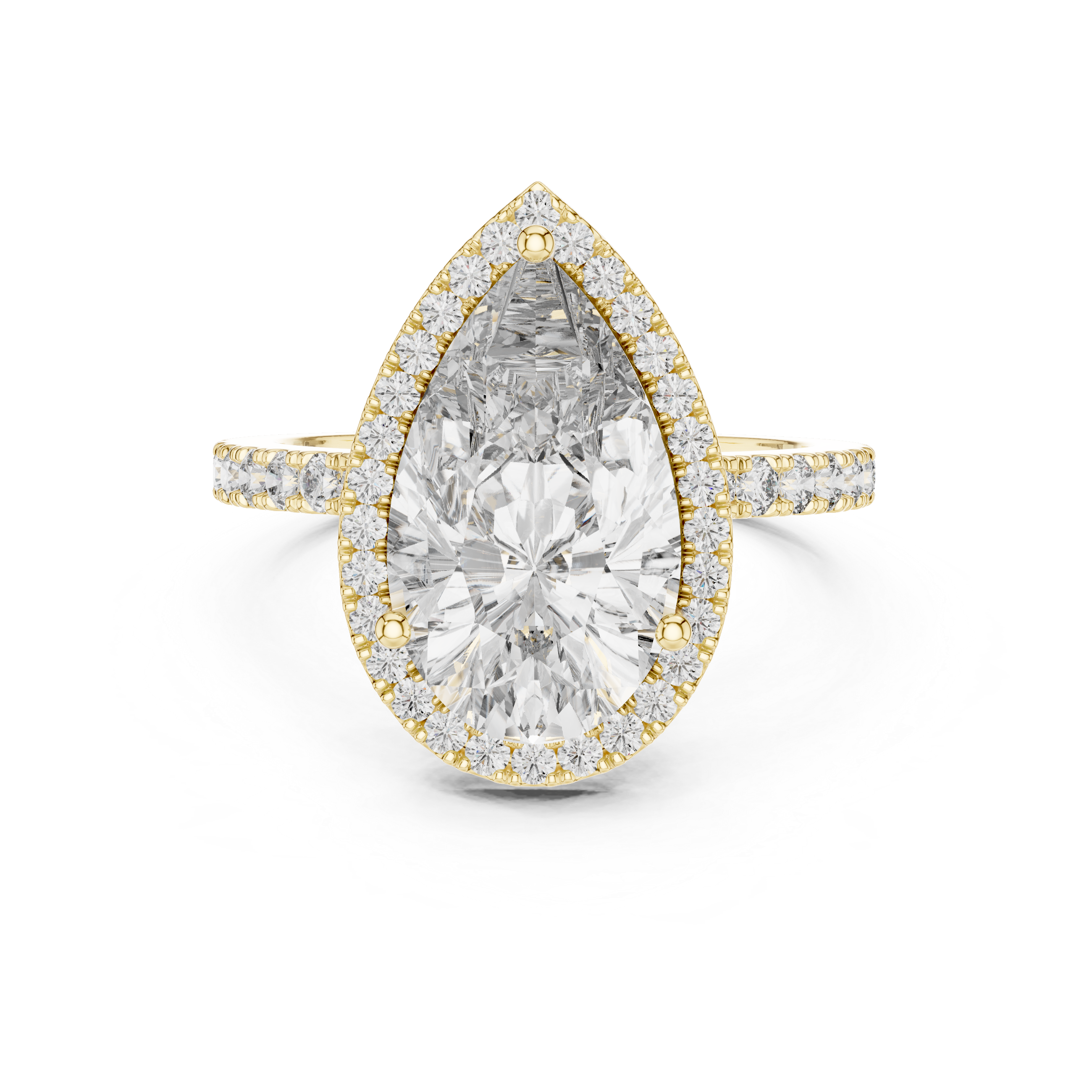 Beautiful Polished Pear Shape Lab Grown Diamond Ring