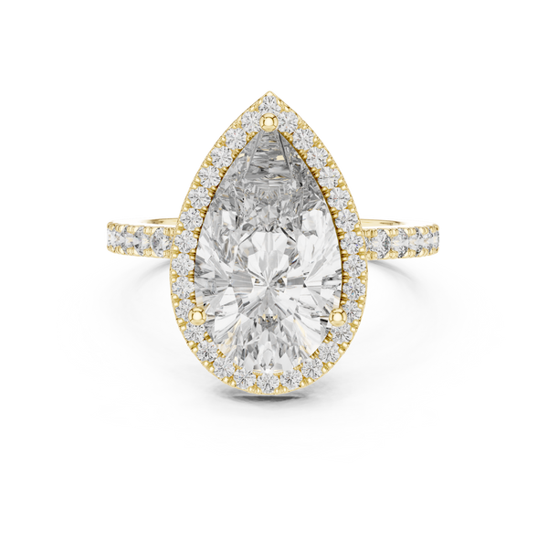 Beautiful Polished Pear Shape Lab Grown Diamond Ring