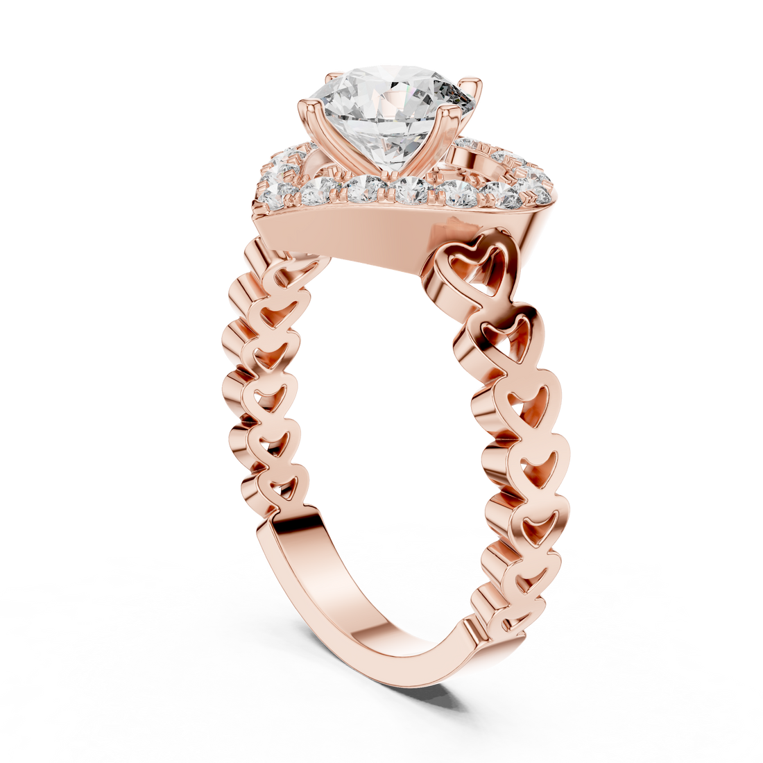 Glamorous Heart Statement Style Lab Grown Diamond Ring