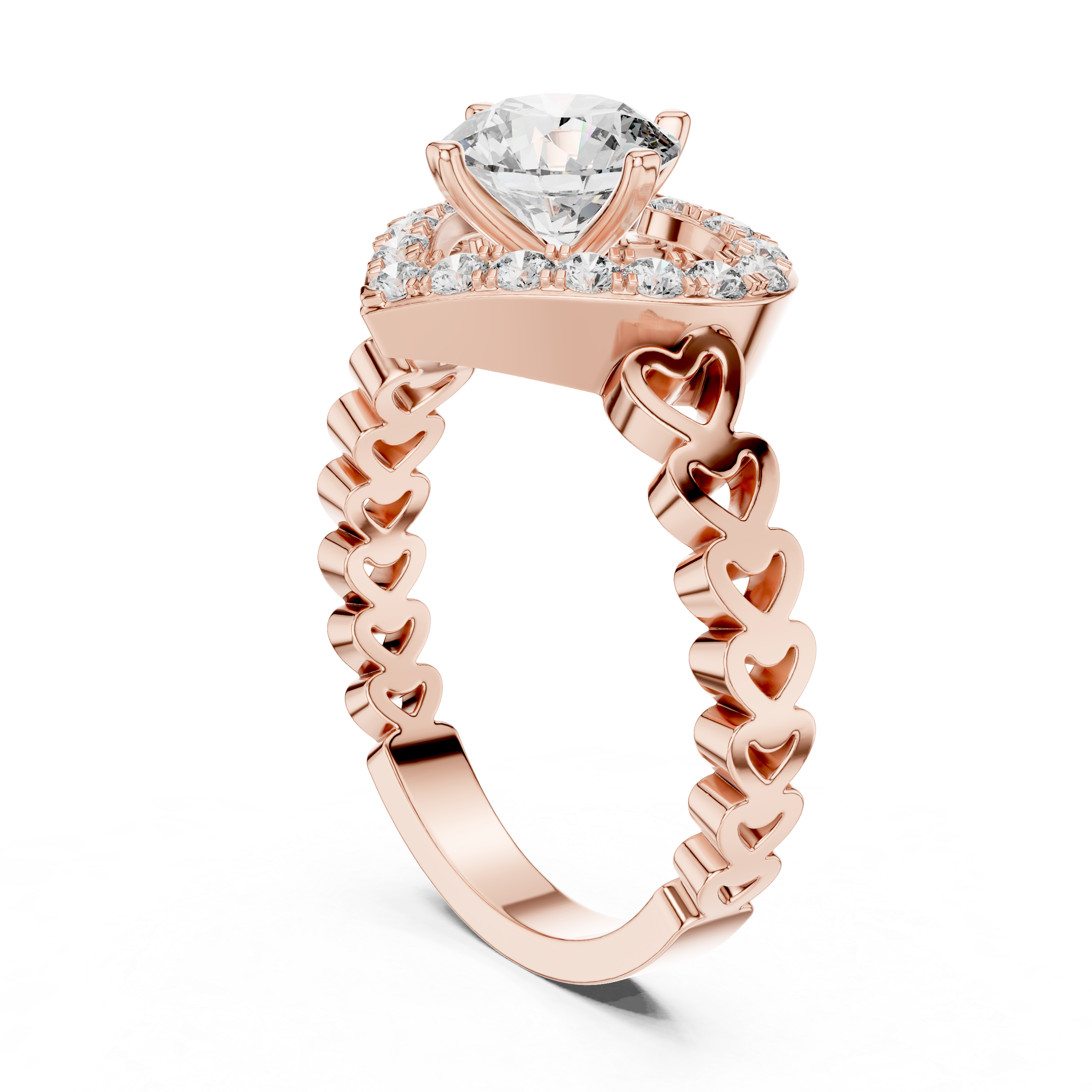 Glamorous Heart Statement Style Lab Grown Diamond Ring