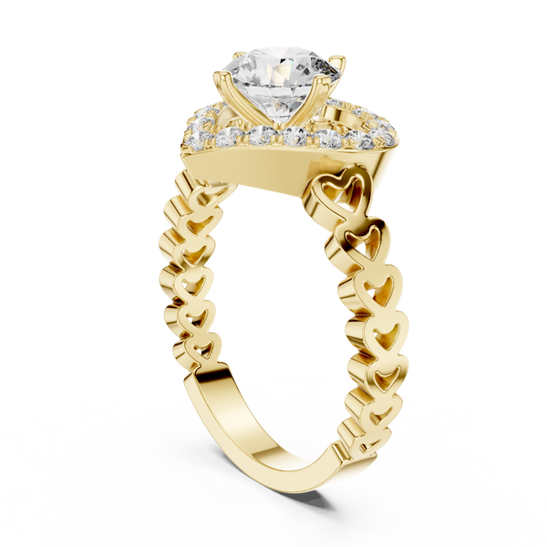 Glamorous Heart Statement Style Lab Grown Diamond Ring