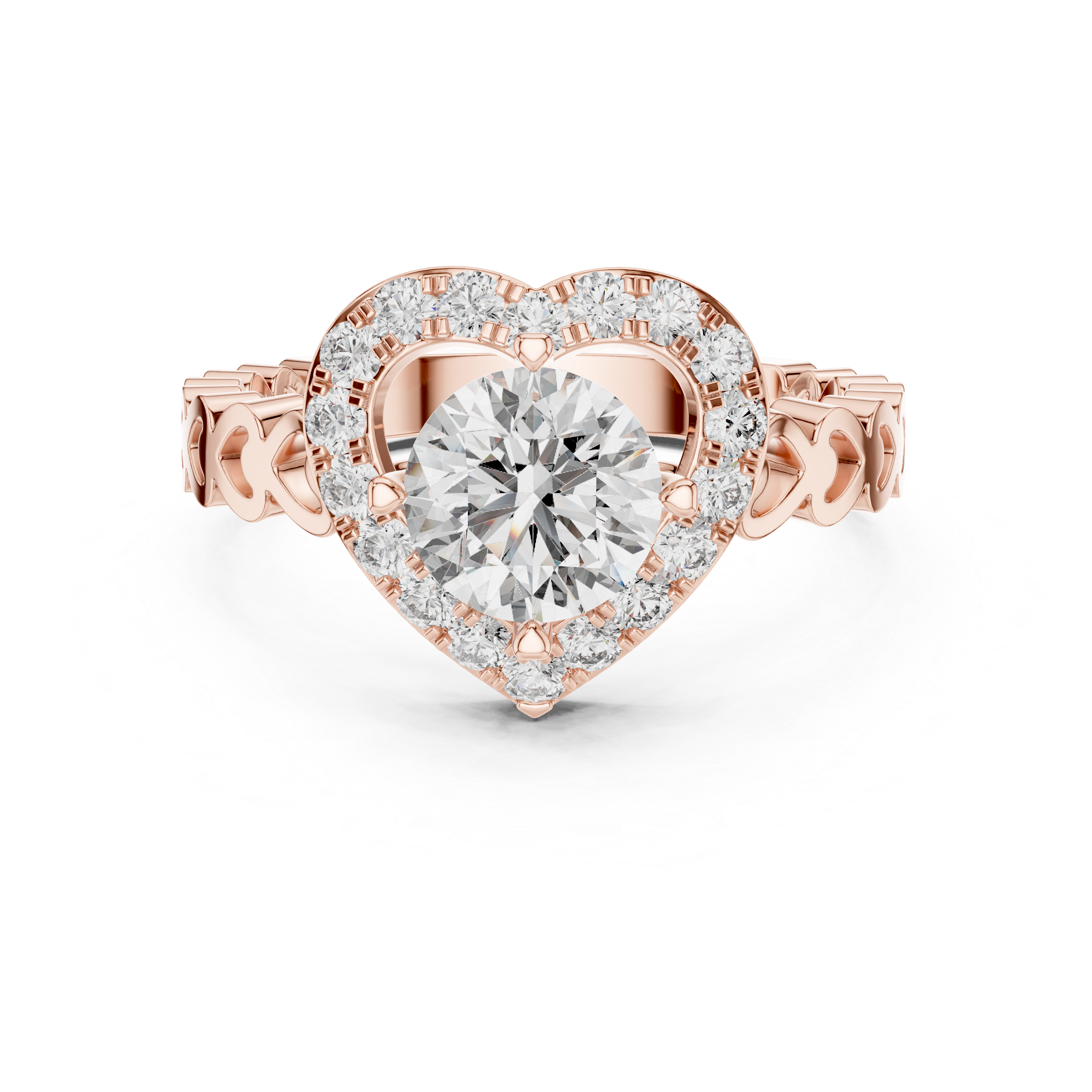 Glamorous Heart Statement Style Lab Grown Diamond Ring