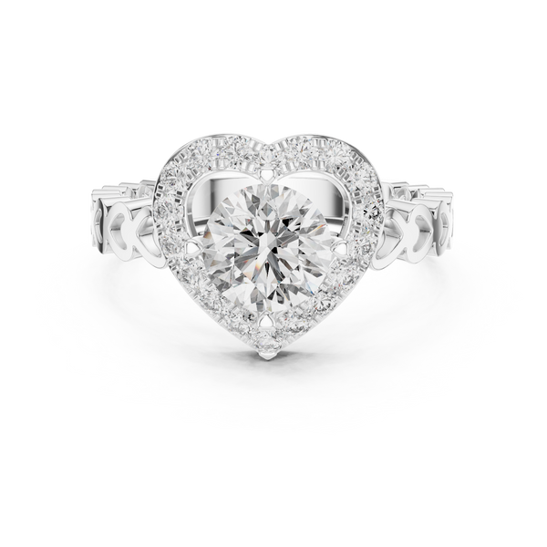 Glamorous Heart Statement Style Lab Grown Diamond Ring