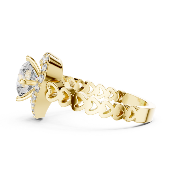 Glamorous Heart Statement Style Lab Grown Diamond Ring