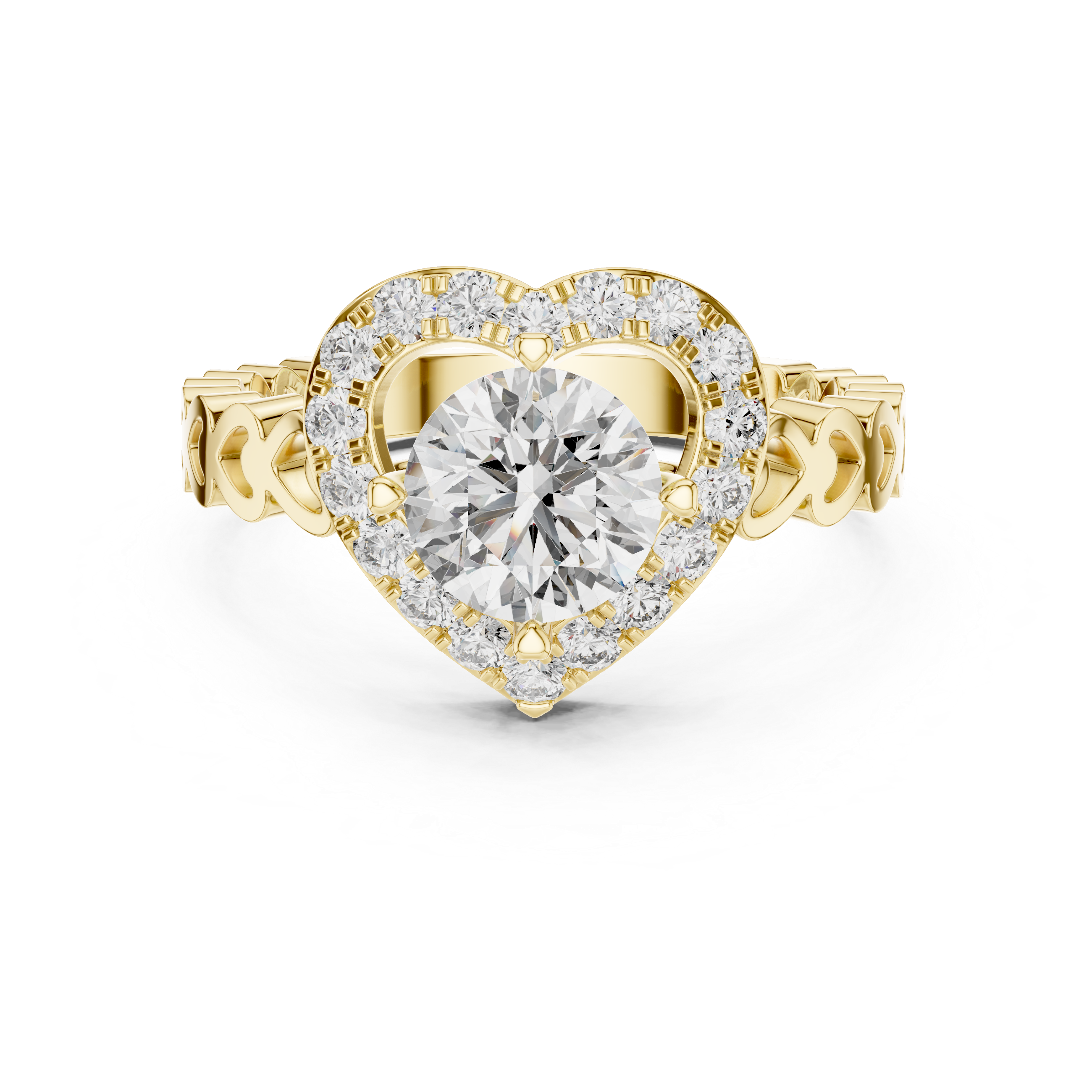 Glamorous Heart Statement Style Lab Grown Diamond Ring